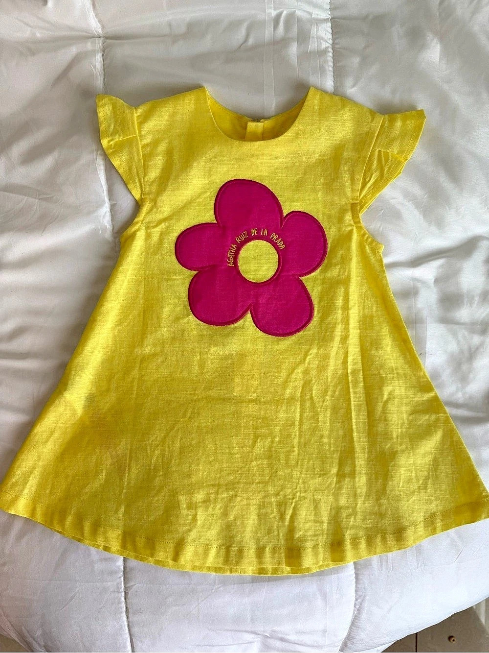 Agatha Ruiz de La Prada Girls 24M Yellow Linen Blend Dress